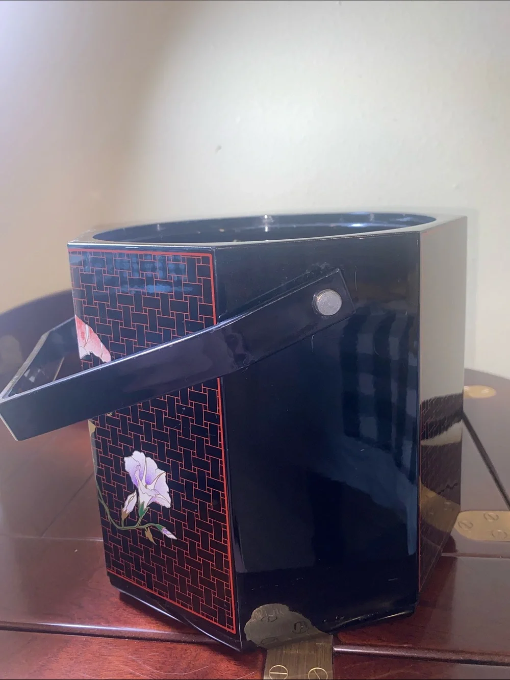 Mid-Century vintage Japanese lacquerware ice bucket vintage barware
